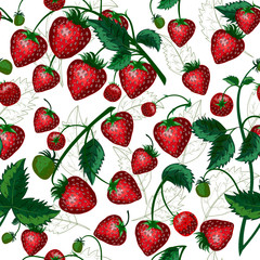 This strawberry vector repeat pattern is perfect for background, wallpaper, wrapping paper, fabric design and more.