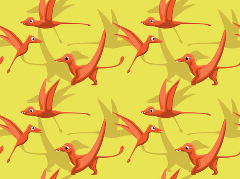 Cute Scaphognathus Cartoon Background Seamless Wallpaper