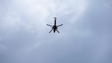 helicopter flying in the sky