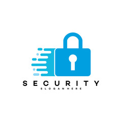 Fast Security Concept Lock Icon Logo Design - Vector 