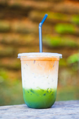 coffee latte mix with green tea