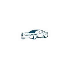 Obraz na płótnie Canvas Automotive car logo design with abstract sports vehicle silhouette