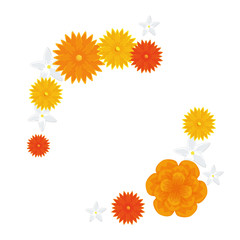 cute flowers decorative nature frame