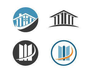 real estate building icon vector template logo