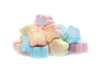 Marshmallows isolated on white background