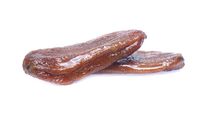 dried bananas (honey baked bananas) on white background