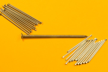 Nails on a yellow background