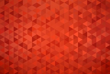 Red shimmer crystal poligonal background. Triangles pattern abstract.