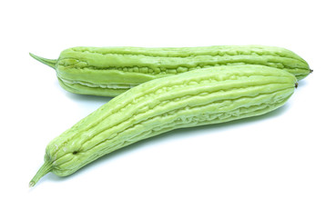 Bitter melon or  Bitter gourd on white background