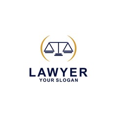 justice law logo design template. attorney logo with pillar and star shape illustration