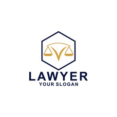 justice law logo design template. attorney logo with pillar and star shape illustration