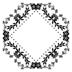 Wallpaper element of card, decorative frame, with cute flowers. Vector