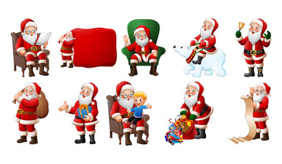 Fototapeta premium Cartoon Santa Claus illustration collections