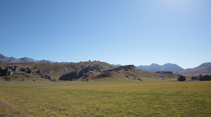 Fototapeta premium The Mountain and blue sky View form on the way in South Island, New Zealand