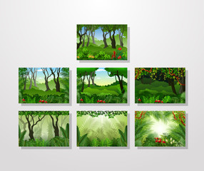 Tropical forest background illustration collections