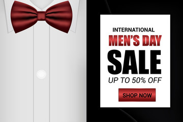 international men's day sale banner background vector