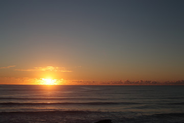 Twilight sunset on Pancake Rocks near Punakaiki, New Zealand