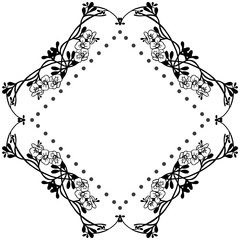 Floral ornament black and white, ornate wallpaper of invitation card. Vector