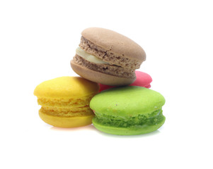 Colorful  macaron isolated on white background