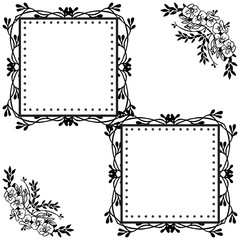 Floral background with flowers and leaves, design unique of cards. Vector