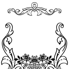 Decoration of flower frame, ornament of card, wallpaper design. Vector