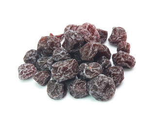 Dried  plums isolated on white background