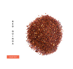 Creative layout made of quinoa on white background.Flat lay. Food concept.