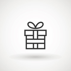 Gift box with ribbon icon, Gift card icon vector. Trendy flat design style on white background. vector sign, linear style pictogram Symbol, logo illustration.