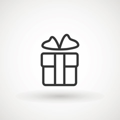 Gift box with ribbon icon, Gift card icon vector. Trendy flat design style on white background. vector sign, linear style pictogram Symbol, logo illustration.