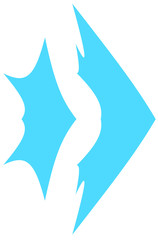 Abstract fish fin vector. blue aqua arrow symbol logo