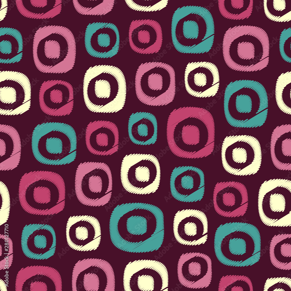 Fototapete seamless abstract pattern in scribble style with the image of oval geometric shapes.