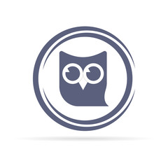 Owl icon. Education logo. School symbol. Button.