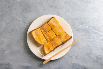 grilled toast with sugar , malaysian style