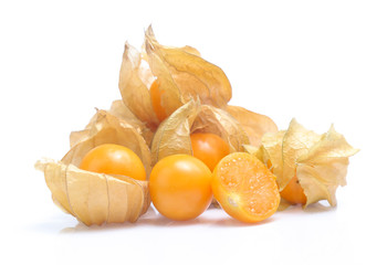 Physalis ,cape gooseberry isolated on white