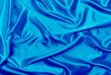 Blue satin fabric texture background