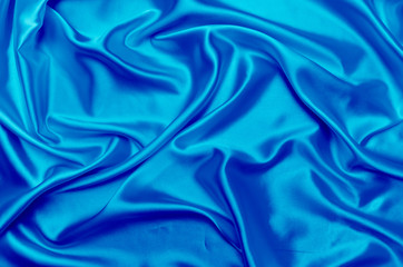 Blue satin fabric texture background