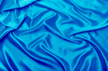 Obraz premium Blue satin fabric texture background