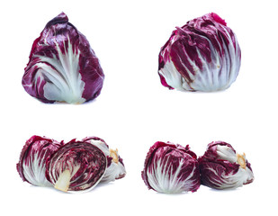 Obraz premium Radicchio, red salad isolated on white background (set mix collection)