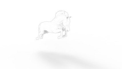 3d rendering of a jumping horse isolated in white background