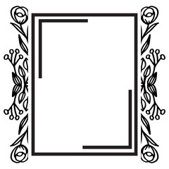 Template of flower frame, design for card, pattern unique. Vector