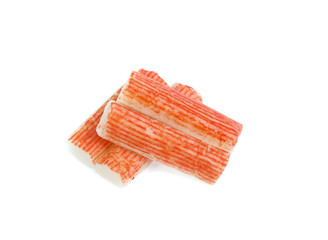 crab sticks group isolated on white background