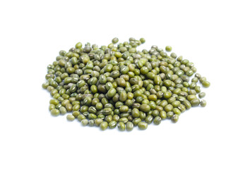 Mung beans on white background
