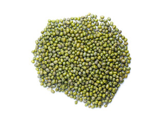 Mung beans on white background