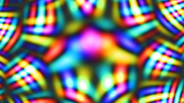 Rainbow Kaleidoscope Bokeh Pattern and Bright Lights - 4K Seamless Loop Motion Background Animation