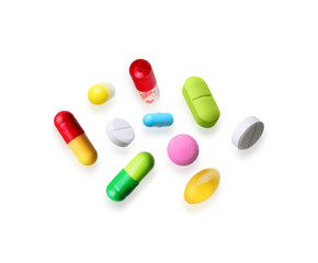 Pills isolated on white