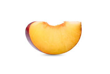 Fresh plum on white background