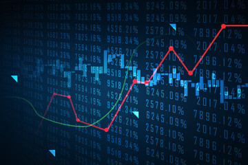2d rendering Stock market online business concept. business Graph 