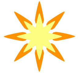 Obraz premium Abstract vector chaos symbol sun star bright logo