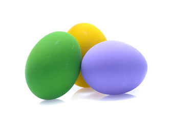 Perfect colorful handmade easter eggs isolated on a white