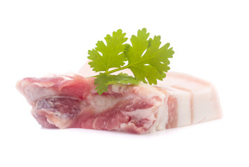 Pork belly on a white background
